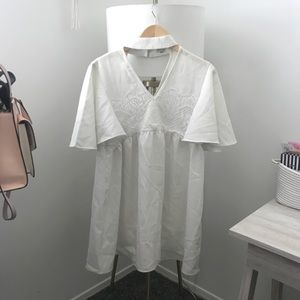 nasty gal v-neck lace collar dress